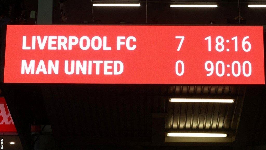 Liverpool 7-0 Man Utd Scoreboard